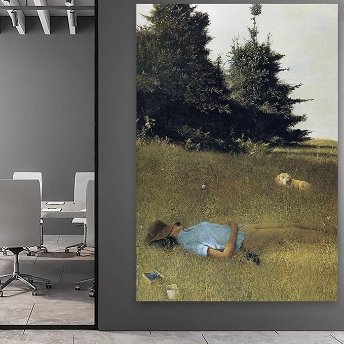 FFYunXia Andrew Wyeth Prints Wall Art Paintings Poster Distant Thunder Picture Print Wall Art Painting Canvas Artworks Gift Idea Room Aesthetic Frame 16x24inch(40x60cm)