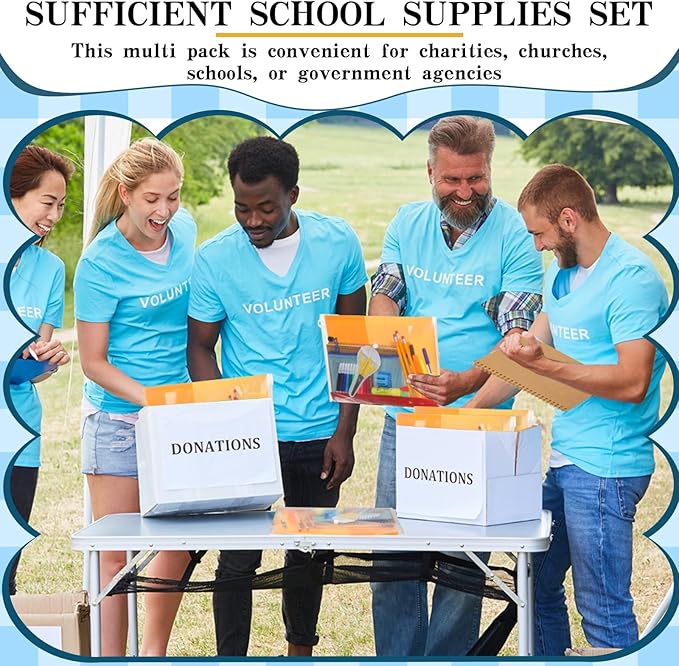 PerKoop 24 Sets Back to Supplies Bulk Kit Includes Notebooks Rulers for K-12 Essentials