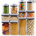 12 Pcs Pop Containers Set, Airtight Food Storage with Lids, Push Button BPA-Free Bulk Set for Large Family & RV, 0.65QT/0.7QT/1.8QT/2.4QT for Cereal, Flour, Sugar, Commercial Kitchen Storage