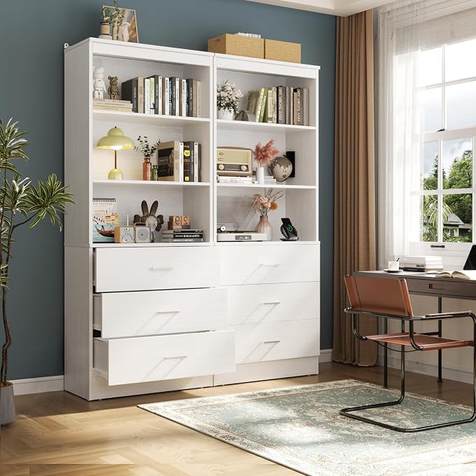 Aheaplus 23.6" Closet Drawers System, Wood Closet Organizer System with 3 Drawers, Modular Small Walk-in Closets Storage Unit, White (23.6" L x 13.8" W x 71" H)