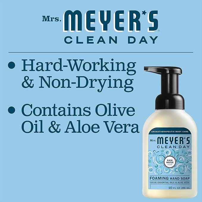 Mrs. MEYER'S CLEAN DAY foaming Hand Soap, Rainwater Scent (10 Fl Oz (Pack of 4))