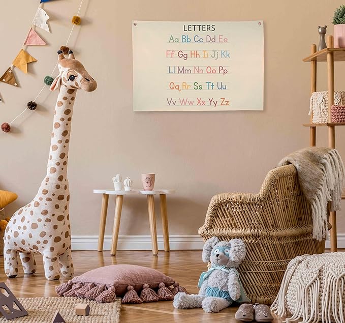 Letters Classroom Decoration Banner-Homeschool Decor-Educational Pennant Decor Gift for Kids Toddler Baby Boys Girls Toddler-Banner Wall Sign for Playroom Nursery Baby Room