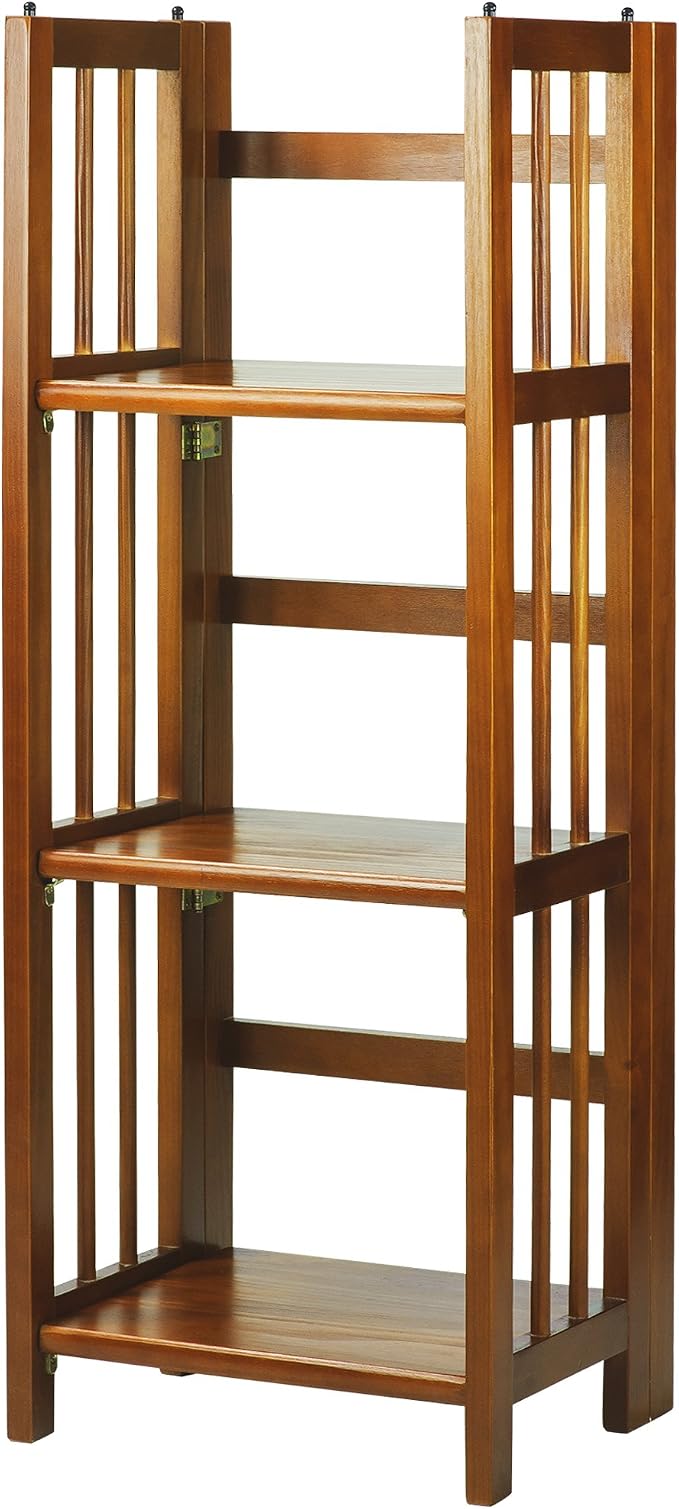 Casual Home 3-Shelf Folding Bookcase (14" Wide)-Honey Oak