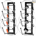 Cisily 8 Layers of Adjustable Pot Lid Organizer Rack for Cabinet Door/Wall，2Pack Lid Organizer Pots and Pans Holder for Kitchen Storage with No Drilling Adhesive 5.7 W“(Black)