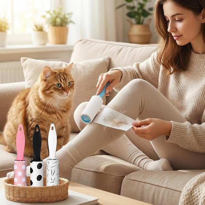 12 Pcs Mini Lint Roller for Clothes Travel Size, Travel Lint Roller for Clothes, Pet Hair, Furniture and Car Compact, Small Lint Remover Sticky Pet Hair Removal Tool for Travel