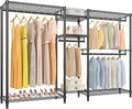 VIPEK Classic V6 Plus Wire Garment Rack Heavy Duty Clothing Rack for Hanging Clothes, Metal Freestanding Closet Wardrobe Rack Portable Clothes Rack, 84.7" L x 15.7" W x 76.4" H, Load 1120lbs, Black