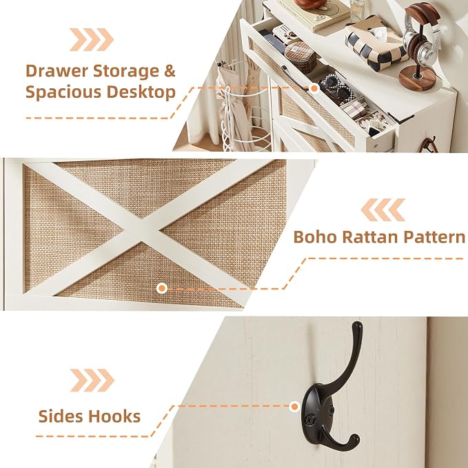 LEYAOYAO Shoe Cabinet Storage for Entryway with 2 Flip Drawers Rack Narrow Organizer Slim Hidden Wood Shoe Cabinet Furniture Off White