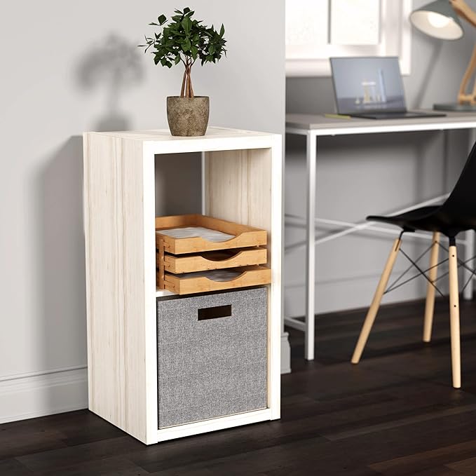 ClosetMaid Decorative Open Back 2-Cube Storage Organizer, Bleached Walnut