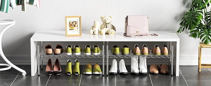 1-Tier Wire Shelf Rack,Single Metal Shelves Rack,1 Tier Metal Shelf,Chrome | 30"Wx14"Dx17"H,Height Adjustable Metal Wire Shelving Unit and Storage for Kitchen,Cabinet,Countertop,Under-Sink,Closet,Pantry