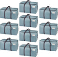 VENO 10 Pack Moving Bags, Upgraded Heavy Duty, Moving Boxes Alternative, Packing Storage Supplies for Dorm Room Essentials with Zipper for Clothes, Large Totes for Packaging (Light Blue, 10 Pack)