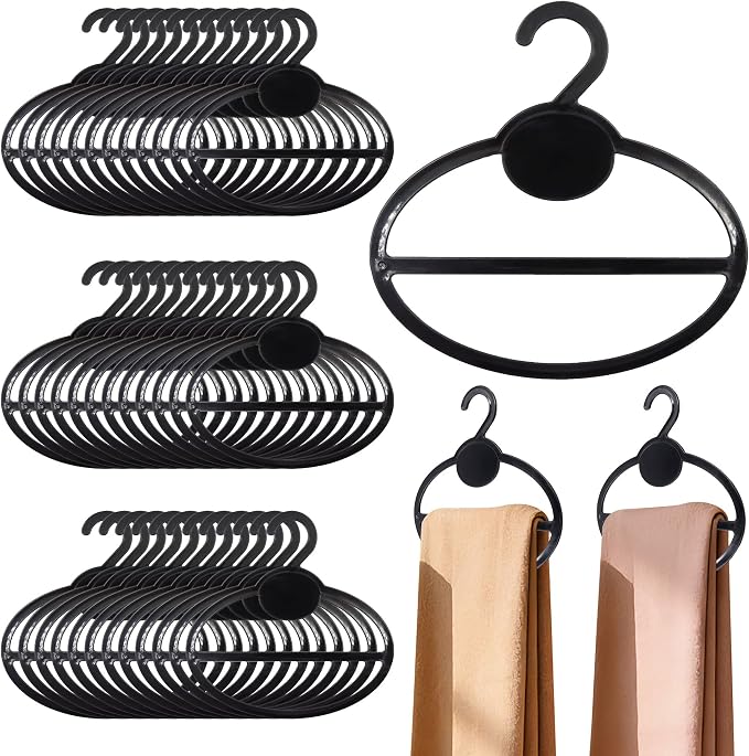 50pcs Scarf Hanger Belt Holder, Scarf Organizer for Closet Space Saving | Plastic Scarf Hangers for Closet Storage Holder, Hanging Scarf Holders for Closet, Belts Hanger forTies Headbands Clothing