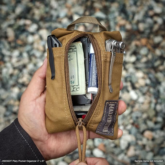 MAXPEDITION Platy Pocket Organizer, Durable EDC Tool Pouch for Men, Neck Wallet with Paracord Lanyard, Holds Flashlight, Multitool, Pen, Notebook