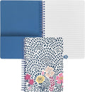 Steel Mill & Co Cute Mini Spiral Notebook, 8.25" x 6.25" Journal with Durable Hardcover and 160 Lined Pages, Mosaic Floral