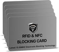 SaiTech IT 5 Pack RFID Blocking Card for Credit Debit ID Card, Grey | Slim Anti-Theft Contactless NFC RFID Blocker Protector, Easily Fit into Wallet and Purse, for Men & Women