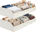 GRANNY SAYS Trapezoid Closet Storage Bins, Storage Baskets for Shelves, Linen Closet Organizers and Storage, Closet Organizer Bins for Clothes, Toys, Towels, Pearl White, 6-Pack
