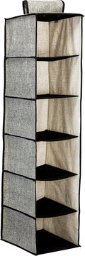 Simplify 6 Shelf Closet Organizer, Space Saver, Sweater and Clothing Shelves, in Black