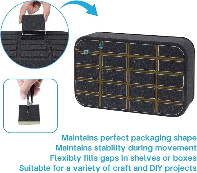 Nail Polish Organizer Holder Foam Pad DIY with 20 Slots for Storage Nail Polish or Essential Oil Tray for Drawers Black