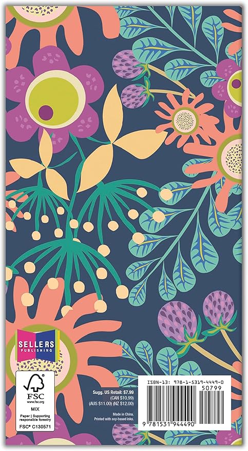 2026 Pocket Planner: 2-Year-Plus Monthly Pocket Calendar Book (24-Month): January 2026 - December 2027, Purse Size 6.5" x 3.5", Flower Fancy