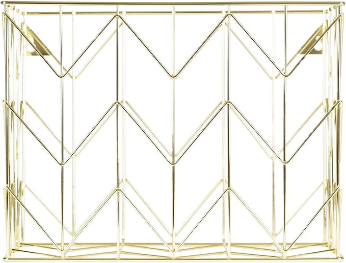 U Brands Hanging File Desk Organizer, Wire Metal, Gold - 894U02-06 (Pack of 6)