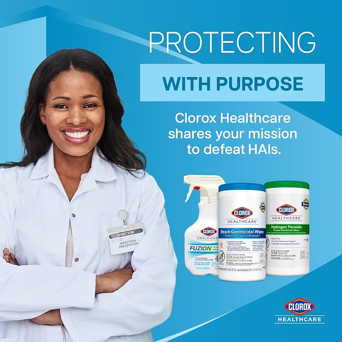 Clorox Healthcare Fuzion Cleaner Disinfectant Spray, No Strong Chemical Odors, Tough on Germs, Disinfecting Bleach Spray, 32 fl. oz., Pack of 9
