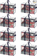 VENO 8 Pack Heavy Duty Moving Bags, Extra Large Storage Bags with Reinforced Handles & Strong Zippers, Foldable & Reusable Moving Box Alternative for Clothes & Dorm Storage
