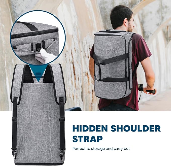 Vessgra Garment Bags for Travel,Convertible Garment Bag with Shoulder Strap, 4 in 1 Suit Bag Travel with Shoes Foldable 58L Garment Bags for Men Women Garment Duffel Bags for Hanging Clothes,Grey