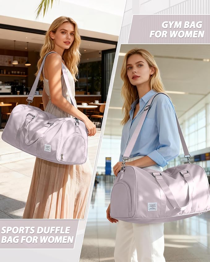 Travel Duffle Bag,Weekender Overnight Bags for Women with Shoes Compartment,Tote Gym Bag Personal Item Carry On Bag for Travel Business Trips Sport Hospital Dance Pink
