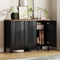 Vlsrka Shoe Cabinet with 3 Doors, Narrow Wooden Shoe Cabinet, Hidden Shoe Storage for Entryway, Foyer, Hallway