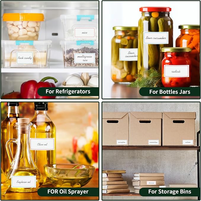 1000 Removable Freezer Labels, 1 x 2 in, Waterproof Oil-Proof Stickers | 1000 removable freezer labels, 1 x 2 in, waterproof and oil-proof for food storage, jars, containers, and kitchens