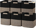 11 Inch Storage Cubes, 6 Pack Cube Storage Bins for Organizing, Cotton Rope Woven Baskets for Shelves, Bathroom, Kids Room, Closets, Baby Nursery