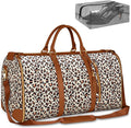 Ytonet Convertible Garment Bags for Travel, Large Carry on Garment Weekender Bag, Water Resistant Travel Duffel Bags with Shoe Pouch, 2 in 1 Hanging Suitcase Suit Foldable Travel Bags, Leopard