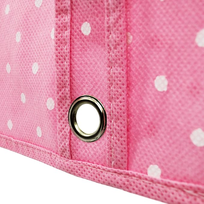 HANGERWORLD Pink Polka Dot Suit and Dress Garment Bags for Storage - 45inch x 22inch - Breathable Clothes Covers Protecting Dusts Closet Storage