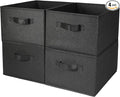 Collapsible Storage Bins, Foldable Organizers and Storage Baskets Cube Storage Bin for Bedroom Living Room, Black, 15.4x11.4x7.9inch, 4 Pack