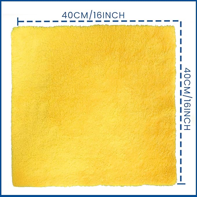 Towelogy® Super Absorbent Microfibre Cloth | Absorbs Over 10x its Weight in Water | Sponge-Like Absorbency | Multipurpose Scratch-Free Cleaning Cloth for Household Use (Yellow)