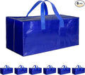 6 Pack Oversized Heavy Duty Moving Bags with Backpack Straps, Strong Handles & Zippers, Extra Large Storage Tote Moving Boxes for Space Saving, Blue