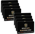 SaiTech IT 8 Pack RFID Blocking Card for Credit Debit ID Card, Black | Slim Anti-Theft Contactless NFC RFID Blocker Protector, Easily Fit into Wallet and Purse, for Men & Women