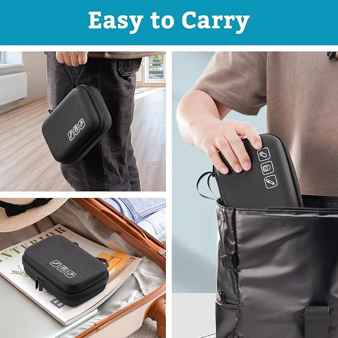 ProCase Diabetes Travel Case for Diabetic Supplies -Black, Small | Hard Storage Bag for Glucose Meter, Insulin Pen, Test Strips, Syringes, Needles & More; Organizer for Diabetic Care Kits