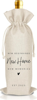 Housewarming Wine Bag - First New Home Gifts, Pairs Well with a New Home, Housewarming Party Decorations House Warming Gift for Women Men Couple Reusable Wine Wrap Bag, Realtor Client Gift (A23)