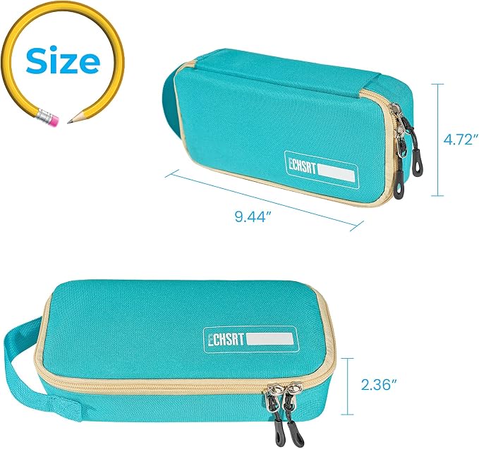 ECHSRT Large Pencil Case, Aesthetic Pen Pouch with Big Capacity, Minimalist Portable Stationery Bag with Handle for Office Organizer Aesthetic Pencil Cases