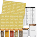 Mintitude Clear Spice Jar Labels, Preprinted Waterproof Small Stickers for Organizing Kitchen and Pantry Herbs/Seasoning with White Text (Spice)