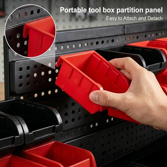 30Pcs Plastic Wall Mounted Storage Bins Parts Rack Nuts And Bolt Bins Organizer For Shop Garage for Screws, Nuts, Bolts, Nails, Beads, and Small Hardware Parts(YELLOW+BLACK, 30)
