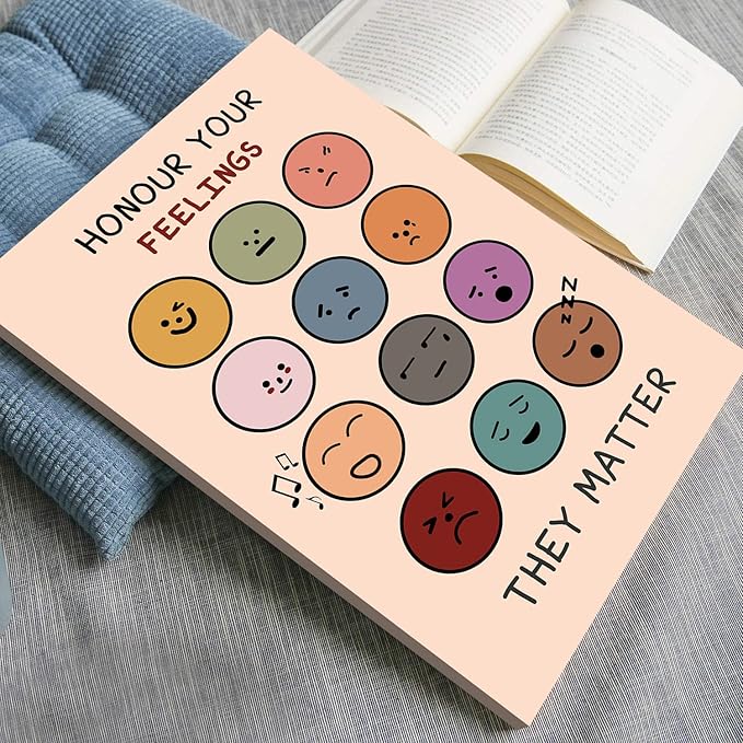 LOLUIS Mental Health Poster, Boho Therapy Tools Educational Supplies Art Print Classroom School Office Decor (Honour Your Feelings, Custom Frame Type)