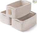 3-Pack Storage Baskets for Organizing | Woven Shelf Toy Basket | Rope Baskets for Gifts Empty | Closet Organizer Bins with Handles | Cube Decorative Box | 13.7×7.1×6.7” | Mixed brown