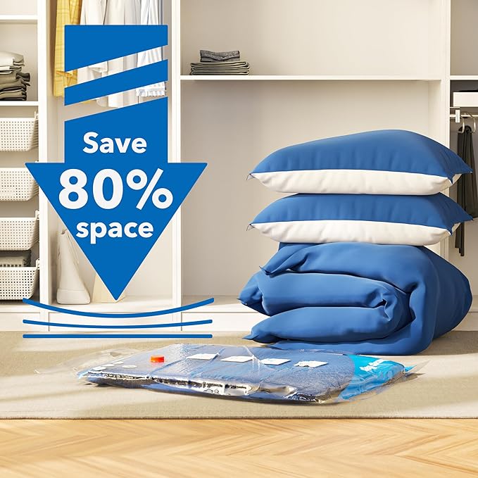 MEIQIHOME Vacuum Storage Bags, Space Saver Sealer Bags,Vacuum seal bags for clothing, Pillows, Comforters, Blankets, Bedding,Travel,18 COMBO