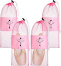 Shappy 4 Pcs Pointe Shoes Bag Mesh Dance Shoe Storage Ballet Accessories for Women Girls, Drawstring Pouch