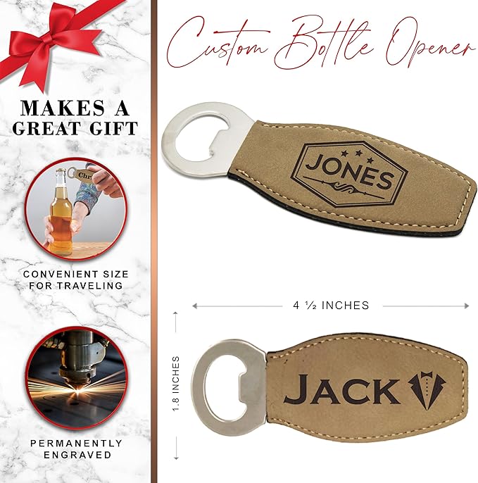 The Wedding Party Store Custom Engraved and Personalized Beer Bottle Opener for Groomsmen Housewarming