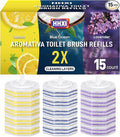 Aromative Toilet Brush Refills, Double-Layer Cleaning Pads Added, Compatible with Most Toilet Brushes，Lemon, Blue Ocean, Lavender（Patented）