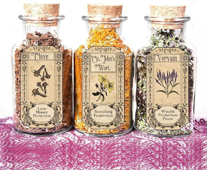 68Pcs Herb Stickers Lables for Jars Vintage Spice Apothecary Herb Spice Labels Stickers Spices Sticker Label for Bottles Tags Jars(herb72)