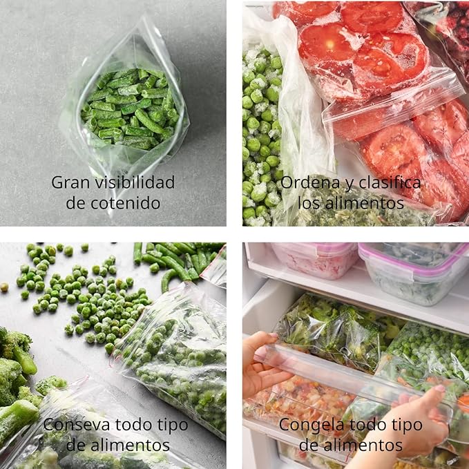 Transparent Plastic Airtight Seal Bags Ideal for Freezing Food, Document Storage, Reusable and Preservation Bags - Ophythuria (2000 Bags, 250 x 350 mm)