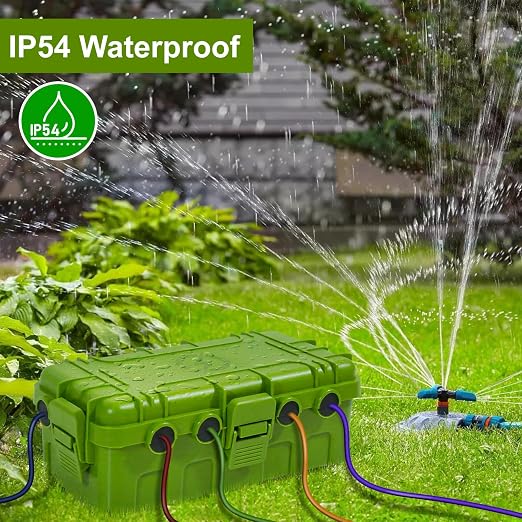 Medium Outdoor Electrical Box (11.6x5.2x4.1 inch), IP54 Waterproof Extension Cord Cover w/ 6 Cable Entry, Weatherproof Connection Box for Power Strip, Plug, Timer, Holiday Lights, Green